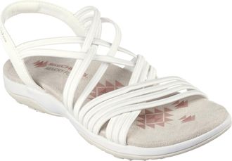 Skechers Womens Reggae Slim Sunnyside White Strappy Vegan Sandals (White, UK Footwear Size System, Adult, Women, Numeric, Medium, 3)