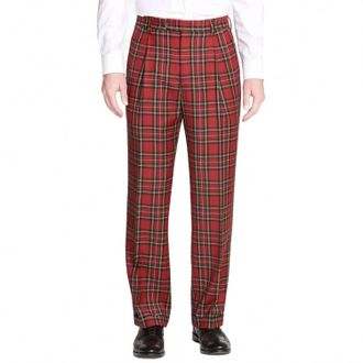 Berle Worsted Wool Fancies Trouser In Royal Stewart Tartan