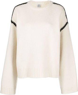 Toteme embroidered wool jumper - women - Wool - L - White