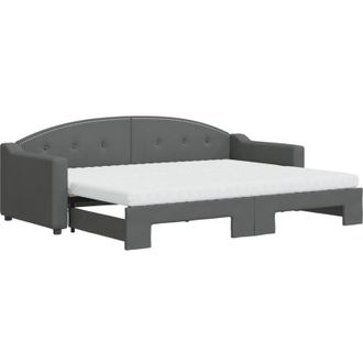 vidaXL Vidaxl - Sof&aacute; Cama Nido Con Colch&oacute;n Tela Gris Oscuro 80x200 Cm