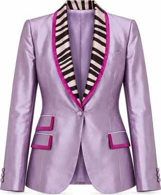 Dolce & Gabbana Mohair Blend Blazer - Dames - Jassen - Paars - Maat: S Mohair