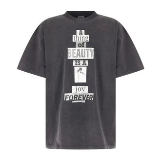 Balenciaga Oversized T-Shirt - Heren - Tops - Grijs - Maat: L Katoen