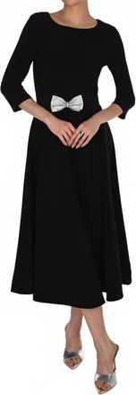Frank Lyman Design The Lucy Bow Midi Dress In Black