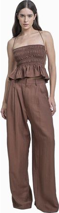 Mother of All Hedi Mid Waist Tailored Pants in Brown at Nordstrom, Size Small