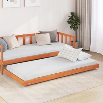 vidaXL vidaXL Struttura del letto Marrone cerato 70 x 190 cm Pino massello