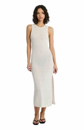 Onia Linen Knit Scoop Back Maxi Dress in White at Nordstrom, Size Medium