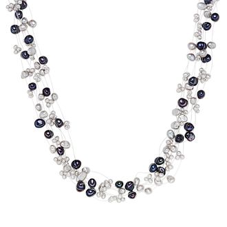 Valero Pearls Womens Fresh Water Cultured Pearl Necklace - Multicolour Sterling Silver - One Size