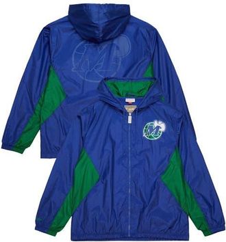 Mitchell & Ness Mens Mitchell & Ness Blue Dallas Mavericks Playmaker Full-Zip Hooded Windbreaker Jacket at Nordstrom, Size Xx-Large