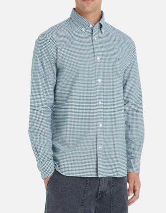 Tommy Hilfiger Mens Tommy Hilfiger Mens Heritage Shirt Oxford Gingham Long sleeves New Regular fit - Green - Size: Regular/36