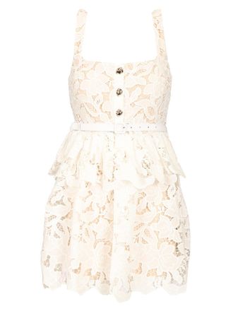 Self Portrait Lace Mini Dress Abiti Bianco-Donna