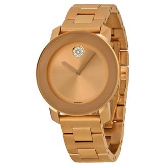Movado Bold Rose Gold-Tone Stainless Steel Watch 3600086