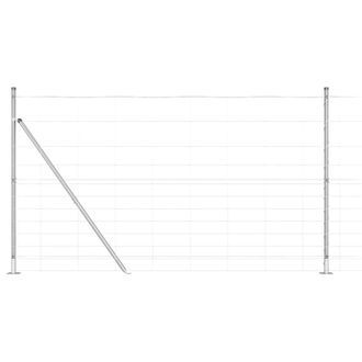 Berkfield Home Field Fence 1.4x25 m Galvanised Steel in Silver