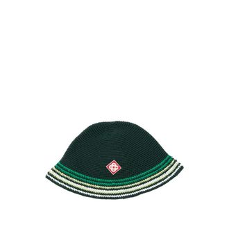 Casablanca Stripe Crochet Hat - unisex - Accessoires - Groen - Maat: M/L