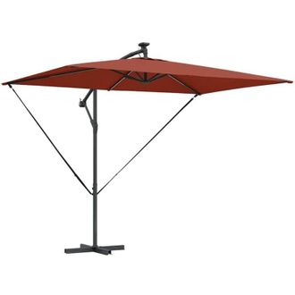 vidaXL Parasol De Cantilever Tipo Pl&aacute;tano Terracota 294 X 200 X 254 Cm Vidaxl