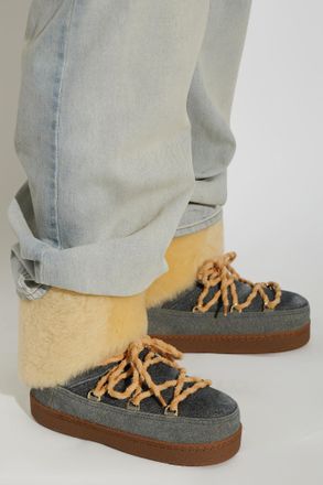 INUIKII Distressed Jeans Snow Boots, Womens, Navy Blue