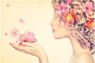 Schubiger M&ouml;bel Digitaldruck auf Acrylglas Sch&ouml;nheit mit Blumen