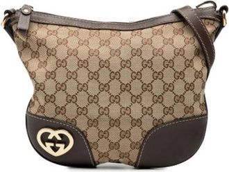 Gucci Pre-owned Canvas Schoudertas - Dames - Vintage Schoudertas - Bruin - ONE Size - Vintage
