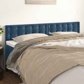 vidaXL Cabeceros Terciopelo Azul Oscuro 200x5x78/88 Cm Vidaxl