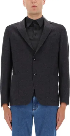 Ermenegildo Zegna Dark Grey Solid Blazer