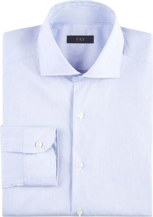 Fay Casual Shirts, male, Blue, Size: L Stretch Cotton Shirt