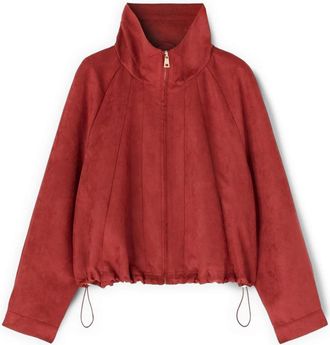 Motivi Jassen, Dames, Rood, XS, Polyester, Korte jas met hoge kraag en rits