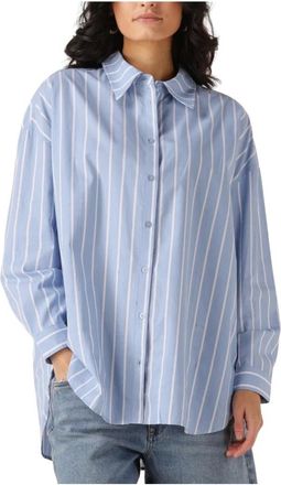 MY ESSENTIAL WARDROBE Overhemden, Dames, Blauw, XS, Denim, Lichtblauwe Boxy Shirt voor zonnige dagen