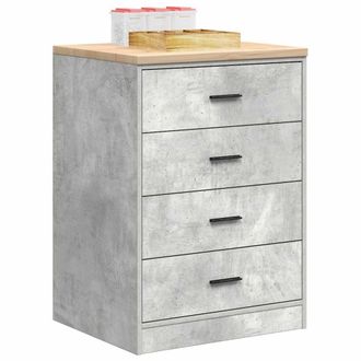Berkfield Home Garage Storage Cabinet Concrete Grey 60x51x85 cm Solid Wood Pine | Size: 60 x 51 x 85 cm