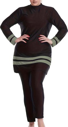 Generic Muslim Swimming Costume for Women 3 Piece Burkini Modest Full Cover Long Sleeve Set Includes Tops, Pants and Swim Cap Islamic BeachwearSummer Products