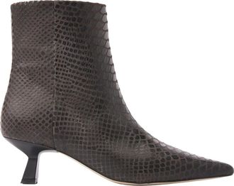 VIA VAI Suzy Franky Enkellaars - Dames - Laarzen met Hak - Bruin - 38 EU - Leer - Schoenen