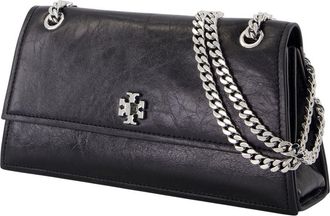 Tory Burch Womens Turnlock Shoulder Bag Black Lambskin