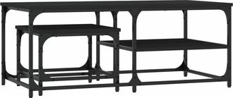 vidaXL Vidaxl - Nesting Coffee Tables 2 pcs Black Engineered Wood