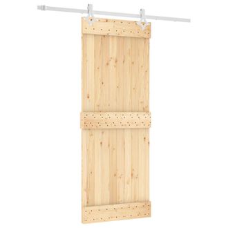 vidaXL Puerta Corredera Natural Y Blanco 80 X 210 Cm Vidaxl
