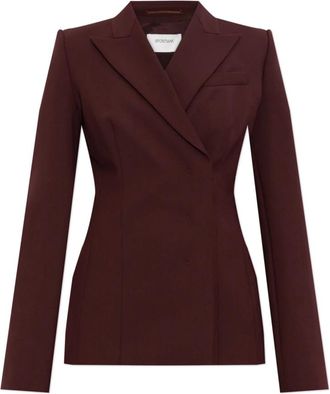 Sportmax Jassen, Dames, Rood, M, Wol, Double-breasted blazer Cocco