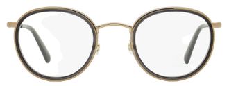 Moncler ML5153 Oval Metal-Acetate Eyeglasses - Bronze
