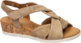 Gabor Sandalen met sleehak - Dames - Sleehakken - Bruin - 37 EU - Su&egrave;de - Schoenen
