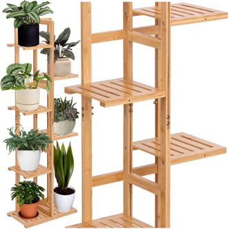 OEM Soporte Para Plantas De Bamb&uacute; Natural Hervel Con 7 Estantes