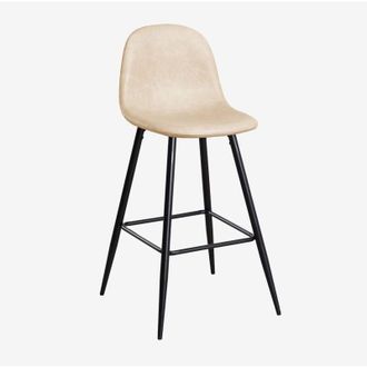 Sklum Sklum - Taburete Alto En Polipiel Glamm Beige Crema Negro