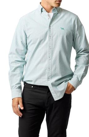Rodd & Gunn Oxford Stripe Button-Down Shirt in Lawn at Nordstrom, Size Xxx-Large