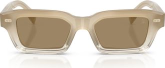 Brunello Cucinelli Marla 50mm Rectangular Sunglasses in Hazelnut at Nordstrom