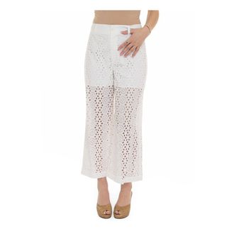 Liu Jo Dames, Broeken, Wit, Maat: XS Katoen