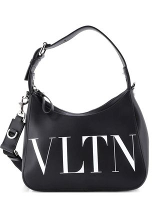Valentino Garavani VLTN Printed Leather Small hobo bag - Nero