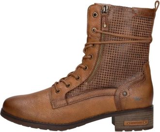 Mustang Hoge Veterlaarzen - Dames - Veterlaarzen - Bruin - 41 EU - Leer - Schoenen