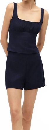 Elodie Dwyn Square Neckline Top In Navy