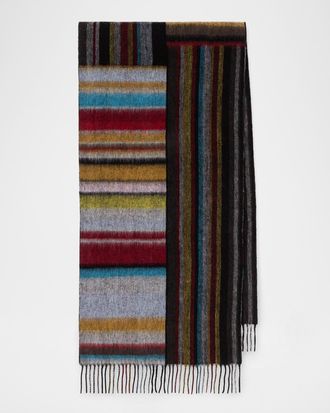 Paul Smith Men & apos;s Lambswool Signature Mash Up Scarf