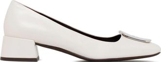 Tory Burch Light Cream Georgia Pump Hakken - Dames - Pumps - Wit - 36 EU - Leer - Schoenen