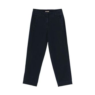 Woolrich Cropped Broeken - Dames - Vrijetijds broeken - Blauw - W27 - Broeken