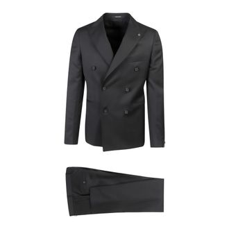 Tagliatore Classic Wool Suit - male - Tagliatore - Double Breasted Suits - Black - L - Suits