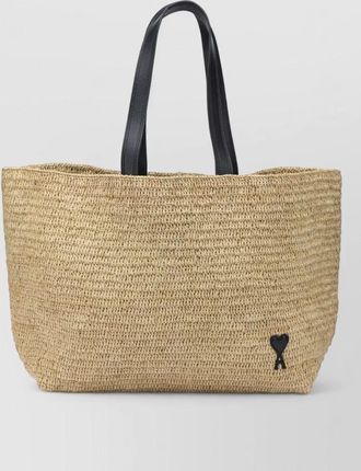 Ami raffia shoulder bag