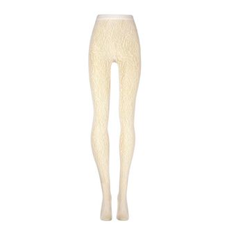 Wolford Floral Net Tights - Dames - Pantys - Beige - L - Wol - Ondergoed