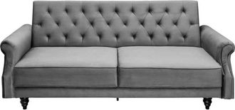 Global Interiors 3-Sitzer Design Schlafsofa Maison Belle - Samt Grau